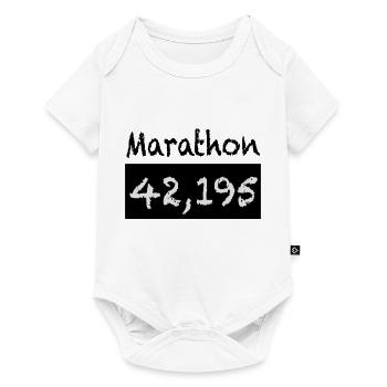 Marathon 42 195 Kilometer - Baby Premium Kurzarmbody - Weiß - Vorne