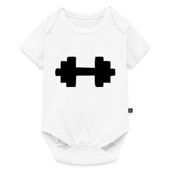 Hantel, Kraftsport - Baby Premium Kurzarmbody - Weiß - Vorne