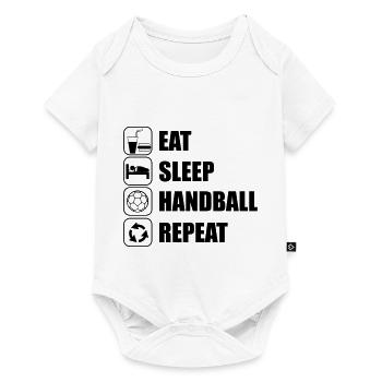 EAT SLEEP HANDBALL - Baby Premium Kurzarmbody - Weiß - Vorne