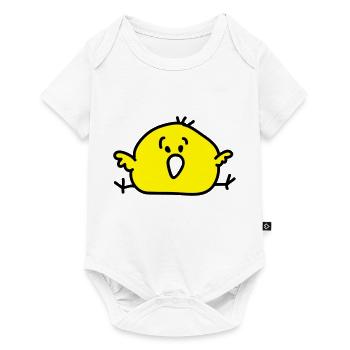 dickes Vögelchen - Baby Premium Kurzarmbody - Weiß - Vorne