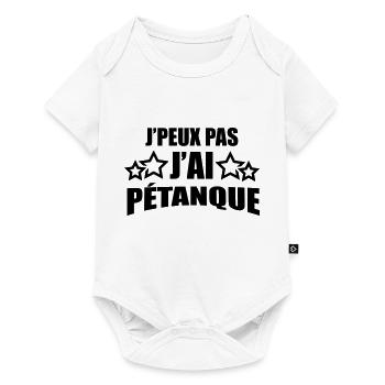 j'peux pas j'ai pétanque - Body à manches courtes Premium Bébé - blanc - Devant