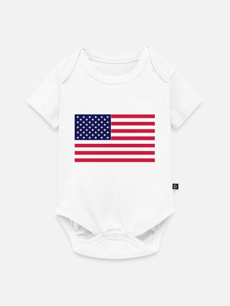 amerikanische Flagge - Baby Premium Kurzarmbody - Weiß