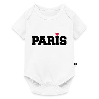 Paris coeur France cadeau d'amour - Body à manches courtes Premium Bébé - blanc - Devant