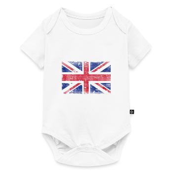 Vintage UK Flag Union Jack - Baby Premium Kurzarmbody - Weiß - Vorne