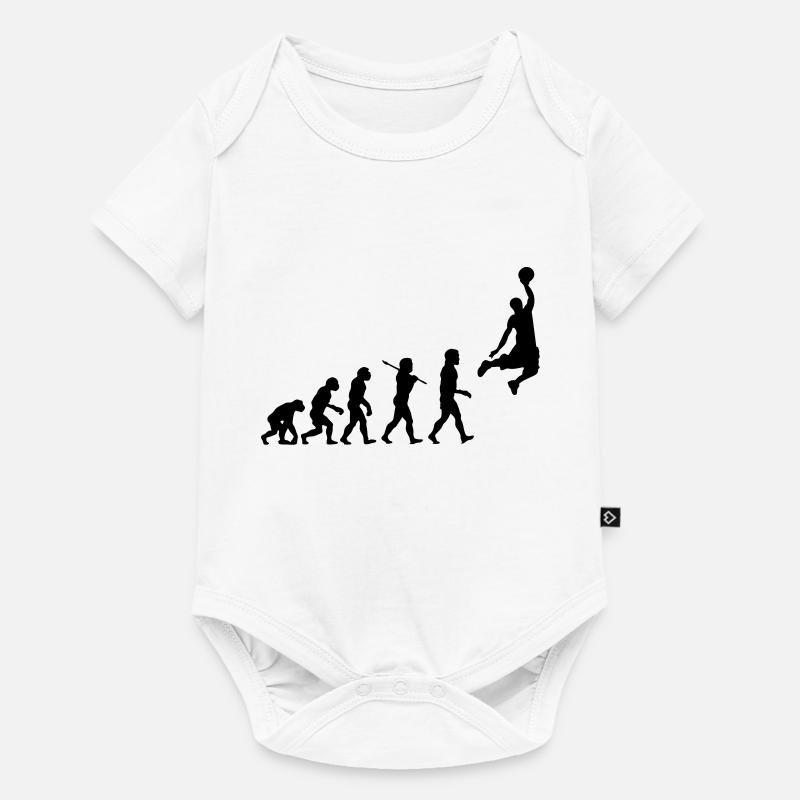 Basketball Dunk Evolution - Baby Premium Kurzarmbody - Weiß