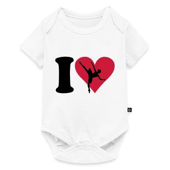 I love Ballett - Baby Premium Kurzarmbody - Weiß - Vorne