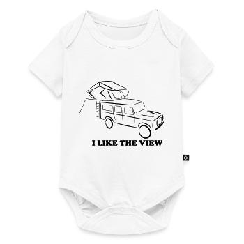 Defender with roof tent, roof tent, roof tent nomads - Baby Premium short-sleeve bodysuit - white - Front