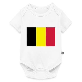 Drapeau Belge - Belgische vlag - Body à manches courtes Premium Bébé - blanc - Devant