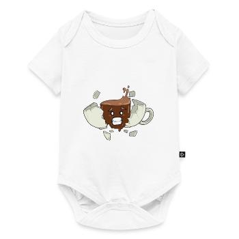 Kaffee Koffein Schock! Koffeinsucht Kaffeeliebe - Baby Premium Kurzarmbody - Weiß - Vorne