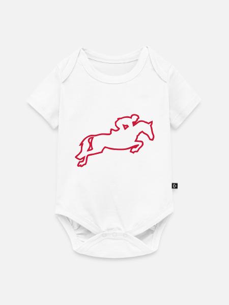 Hindernis springen Reiten trace2 - Baby Premium Kurzarmbody - Weiß