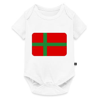 BORNHOLM FLAG round corner 400 dpi - Baby Premium short-sleeve bodysuit - white - Front
