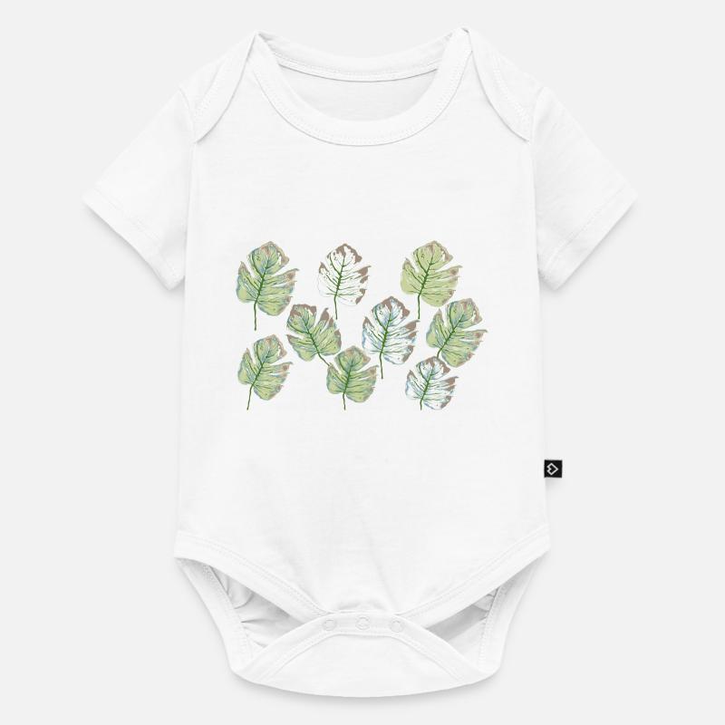 foliage pattern - Baby Premium short-sleeve bodysuit - white