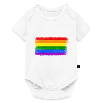 Gaypride Flag Rainbow LGBT Gift Idea Homo - Baby Premium short-sleeve bodysuit - white - Front