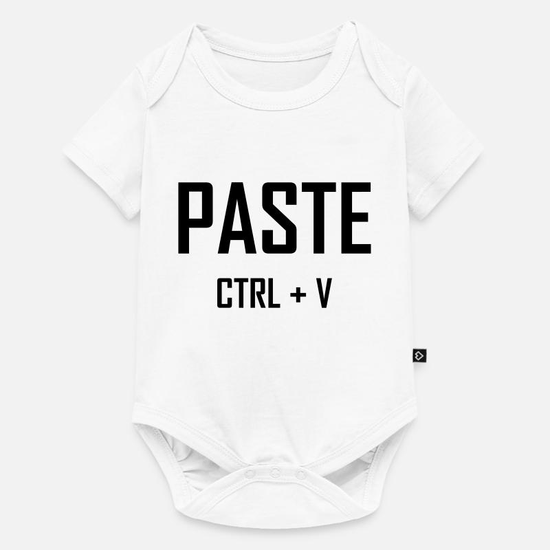 Paste Ctrl V - Vater Sohn Shirt - Baby Premium Kurzarmbody - Weiß