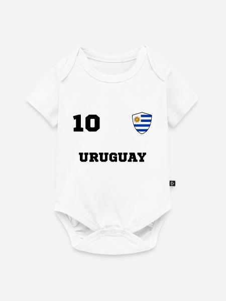 URUGUAY Team Mannschaft - Baby Premium Kurzarmbody - Weiß