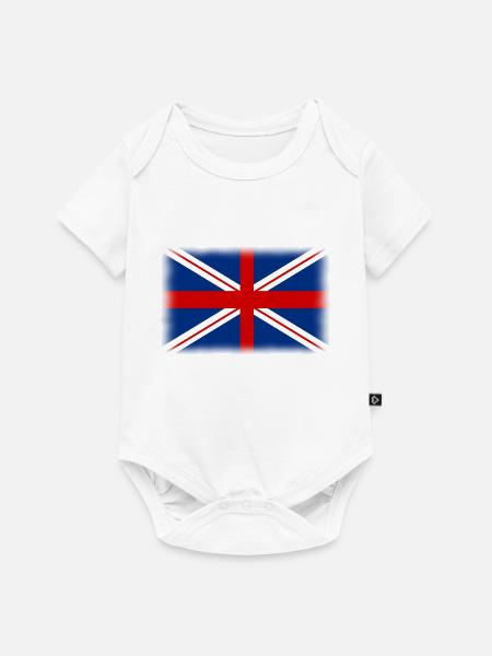 drapeau anglais - Baby Premium Kurzarmbody - Weiß