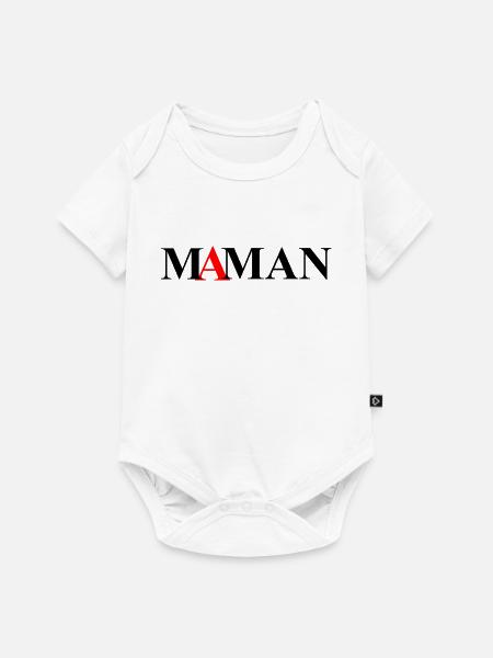maman - Baby Premium Kurzarmbody - Weiß