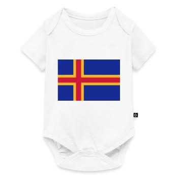 drapeau_aland - Body à manches courtes Premium Bébé - blanc - Devant