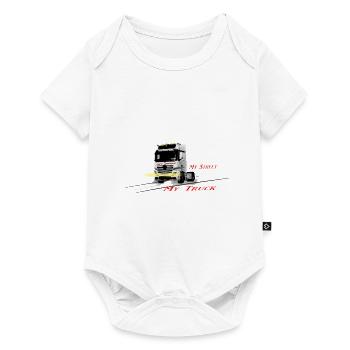 Truck with lettering - Baby Premium short-sleeve bodysuit - white - Front