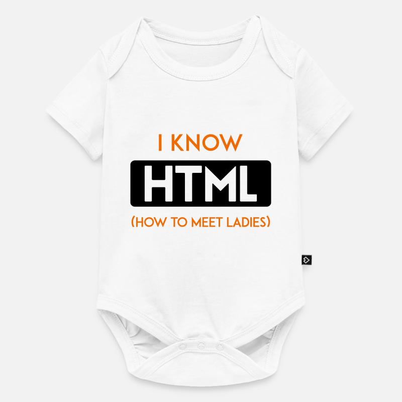 HTML web developer entwickler CSS Programmierer - Baby Premium Kurzarmbody - Weiß
