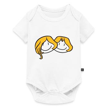 sisters head face girlfriend 2 friends team ge - Baby Premium short-sleeve bodysuit - white - Front