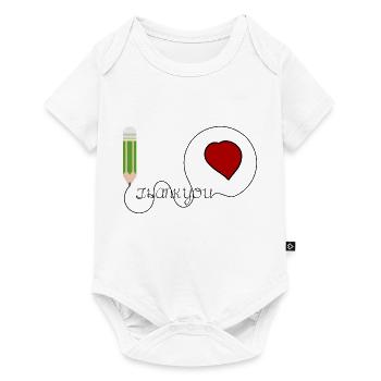 Danke - Baby Premium Kurzarmbody - Weiß - Vorne