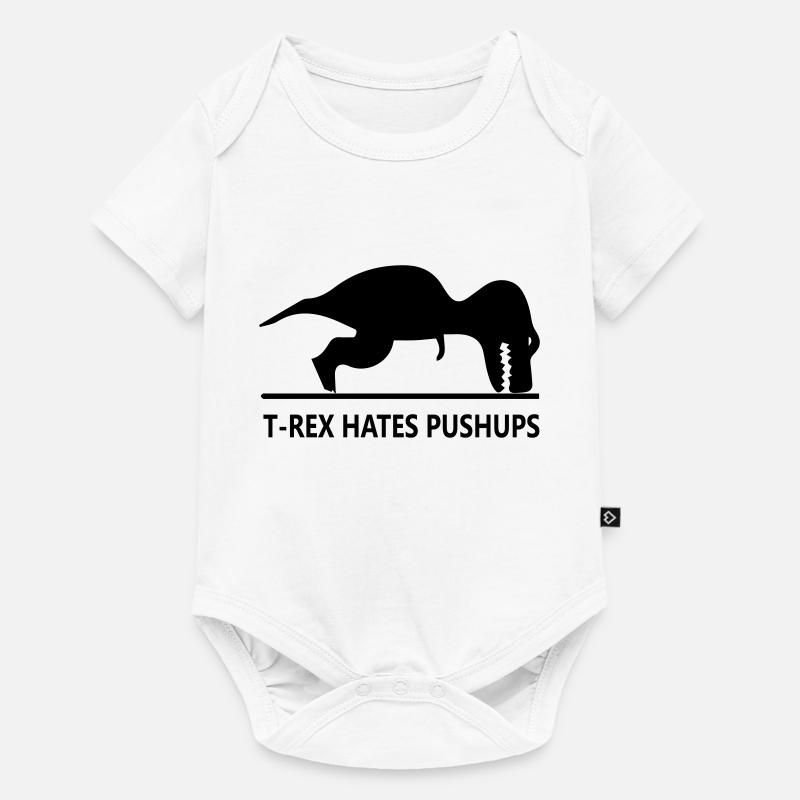 trex_hates_pushups - Baby Premium short-sleeve bodysuit - white