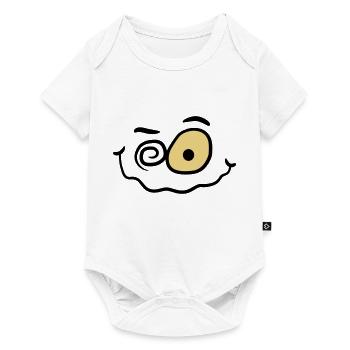 Sourire drôle fou fou - Body à manches courtes Premium Bébé - blanc - Devant