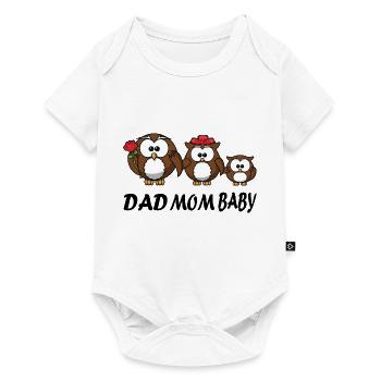 Mom Dad Baby Owl Family - Baby Premium short-sleeve bodysuit - white - Front