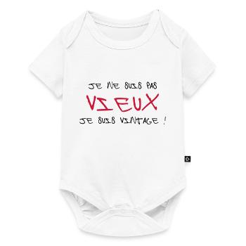 Je ne suis pas vieux, je suis Vintage ! - Baby Premium short-sleeve bodysuit - white - Front
