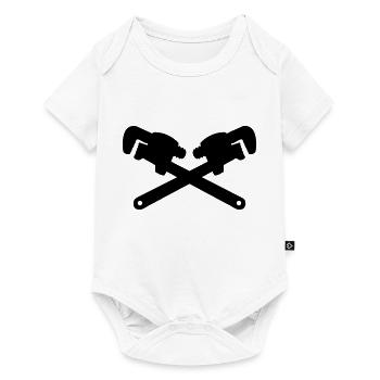 adjustable wrench tool mechanic plumber - Baby Premium short-sleeve bodysuit - white - Front