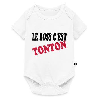 Le boss c'est tonton - Baby Premium Kurzarmbody - Weiß - Vorne