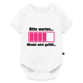 please wait diaper is filled - Baby Premium short-sleeve bodysuit - white - Front