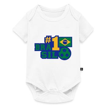 No. 1 Brasil (football) - Baby Premium short-sleeve bodysuit - white - Front