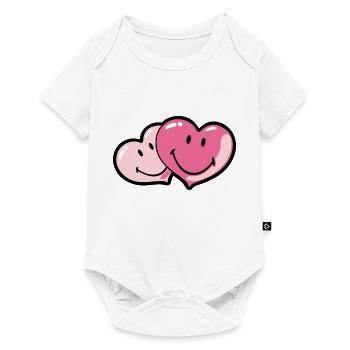 Smiley Two Hearts - Body à manches courtes Premium Bébé - blanc - Devant