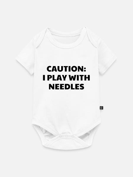 Stricken / stricker / Sticken / mode - Baby Premium Kurzarmbody - Weiß