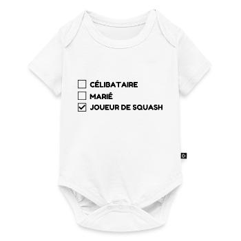 Squash Sport Game Match Champion Victory - Body à manches courtes Premium Bébé - blanc - Devant
