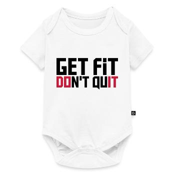 do it get fit dont quit logo design cool trainiere - Baby Premium short-sleeve bodysuit - white - Front