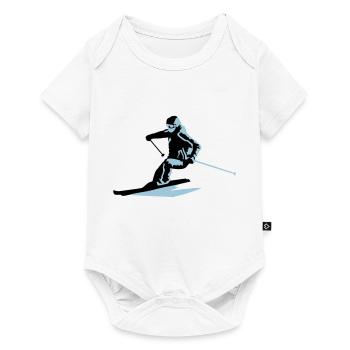 skieur, ski - Body à manches courtes Premium Bébé - blanc - Devant