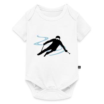 Sport - Skifahrer - Baby Premium Kurzarmbody - Weiß - Vorne