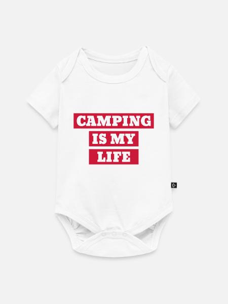 Camping / Camper / Zelt / Wandern - Baby Premium Kurzarmbody - Weiß