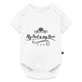 my dad is my hero - Baby Premium Kurzarmbody - Weiß - Vorne
