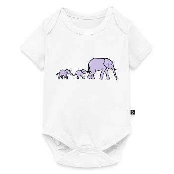 Elephant mother and baby elephants - Baby Premium short-sleeve bodysuit - white - Front