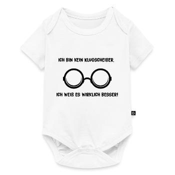 klugscheisser - Baby Premium Kurzarmbody - Weiß - Vorne