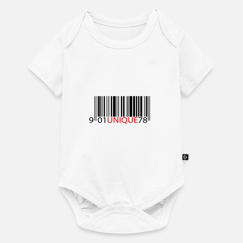 Einzigartiger roter Text-Barcode - Baby Premium Kurzarmbody - Weiß