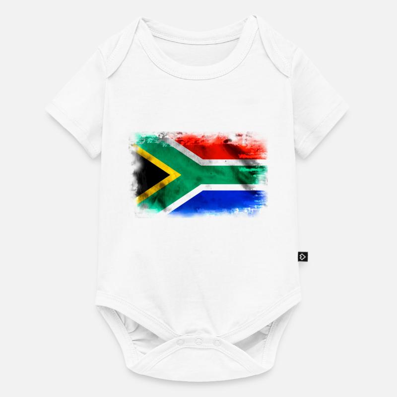 Drapeau de l’Afrique du Sud - Body à manches courtes Premium Bébé - blanc