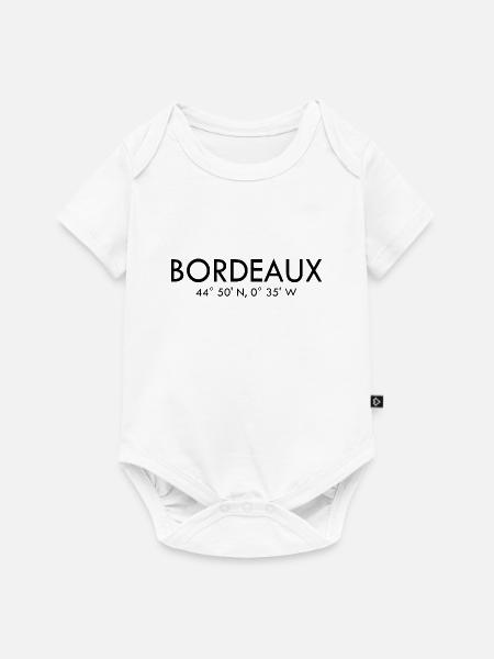 Bordeaux - France - Coordinates Latitude Longitude - Baby Premium Kurzarmbody - Weiß