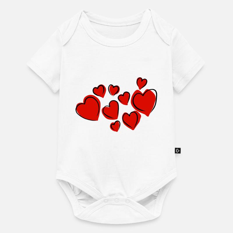 Coeur st valentin - Body à manches courtes Premium Bébé - blanc