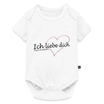 Ich liebe dich mit Herz und Kosename Knutschi - Baby Premium Kurzarmbody - Weiß - Vorne