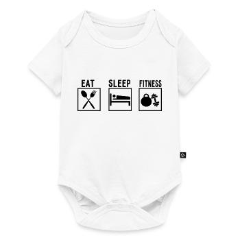 Eat sleep fitness Gym Sport Gift Training - Baby Premium short-sleeve bodysuit - white - Front